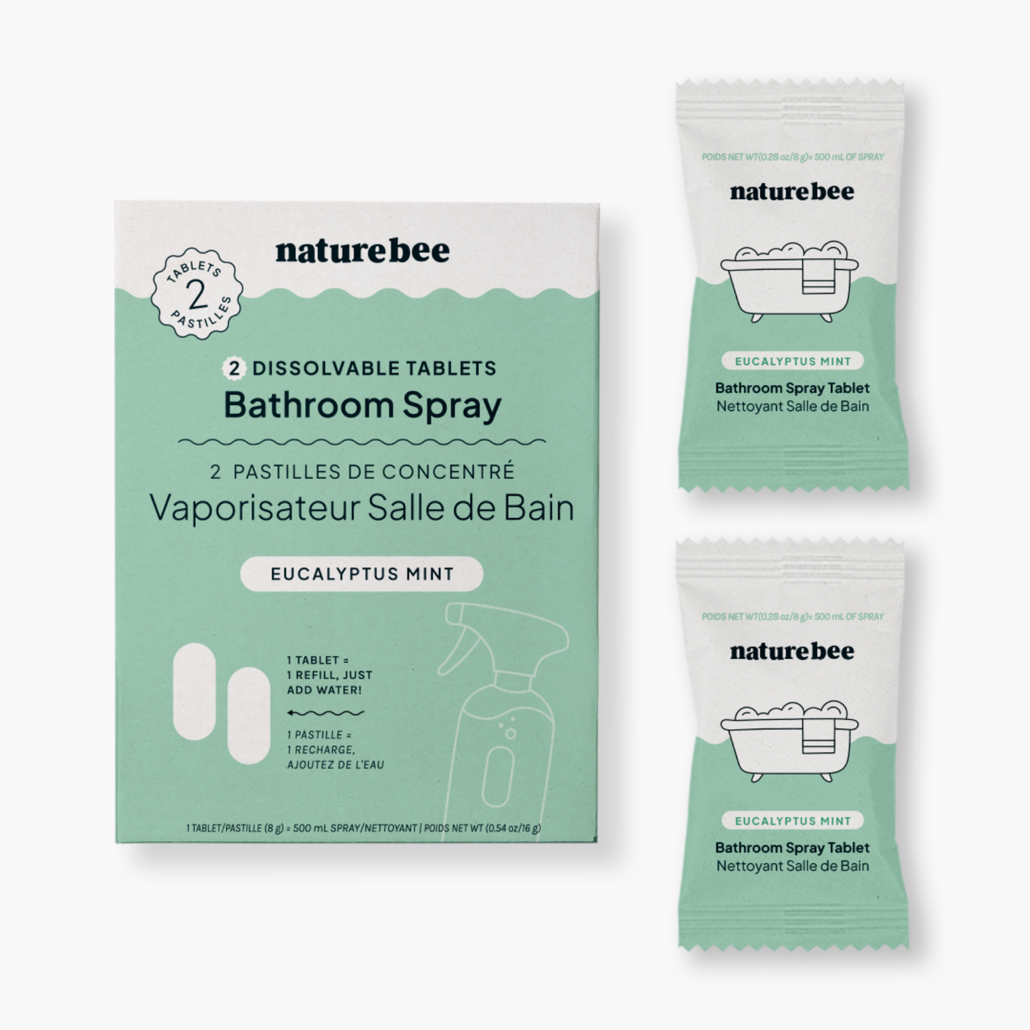 Baderom spray som er bærekraftig, naturlig og miljøvennlig.- Front bilde