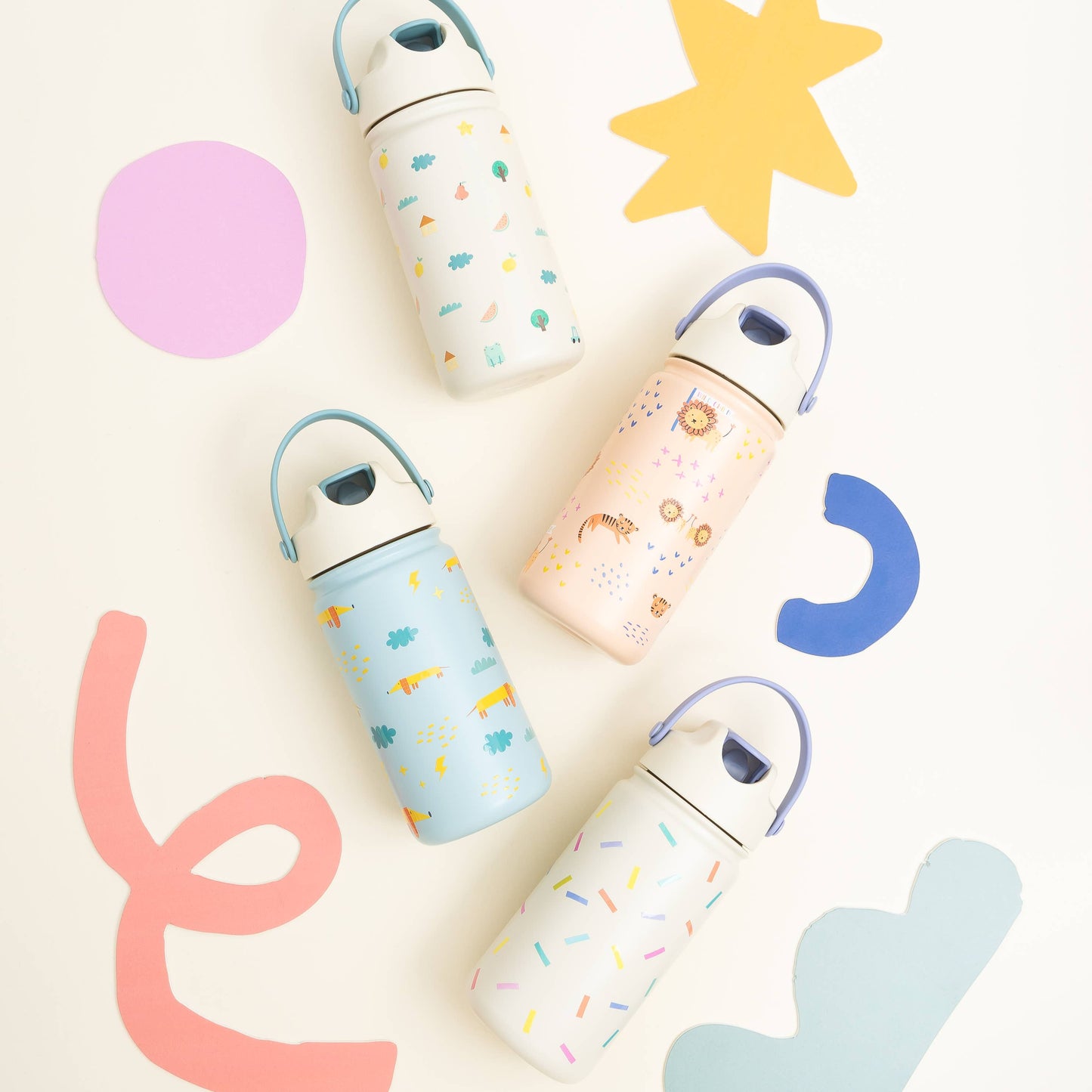 Rustfri barneflaske fra Cotton Cloud - Bilde liggende med front