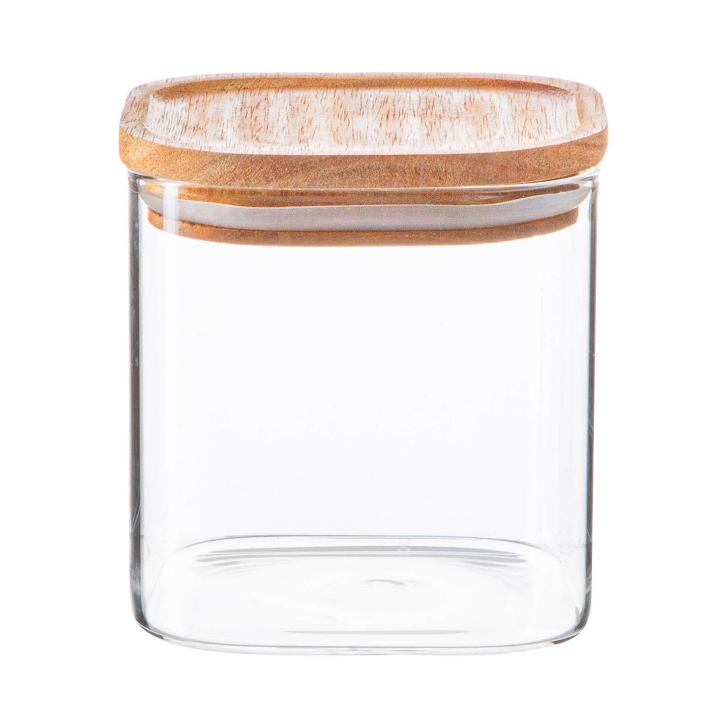 Firkantet oppbevaringsglass 680ml-Frontbilde av oppbevaringskrukke i glass som rommer 680ml